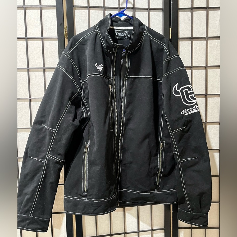 Cowboy HARDWARE Classics Black Logo Zip-Up WOODSMAN SOFT SHELL Jacket MEN SIZE L - Picture 7 of 12